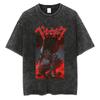 Berserk Potisk Tričko Pánské Dámské Vintage Prané Tričko Anime Guts Grafické Tričko Streetwear Trička Léto Ležérní Berserk Oblečení