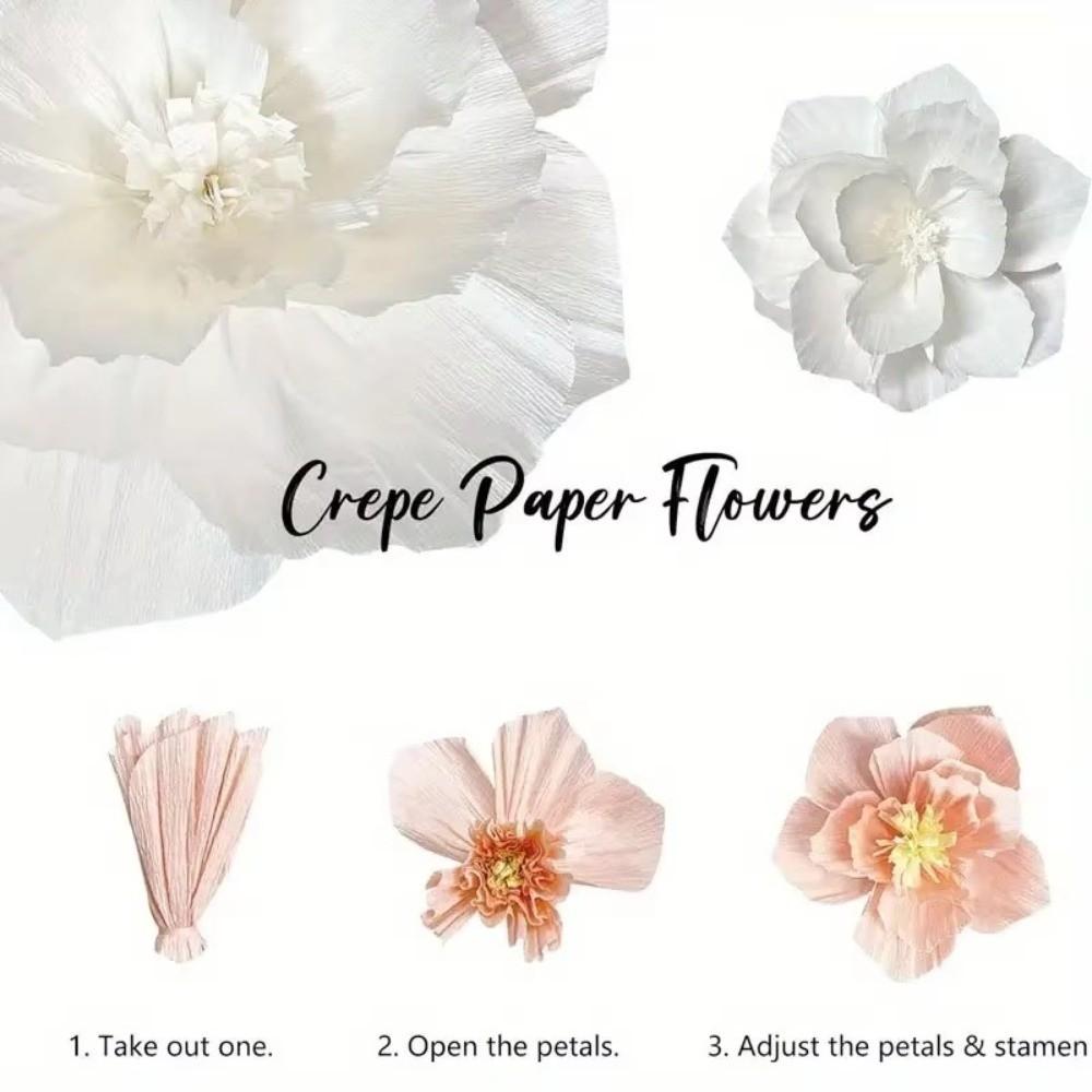 5Pcs Center Decoration Paper Flowers Pink 3D Wall Decoration  Party Decoration
