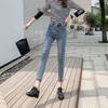2025 Spring/Autumn Women's High-Waisted Skinny Jeans - Korean Style, Plus Size, Long Pants for Students