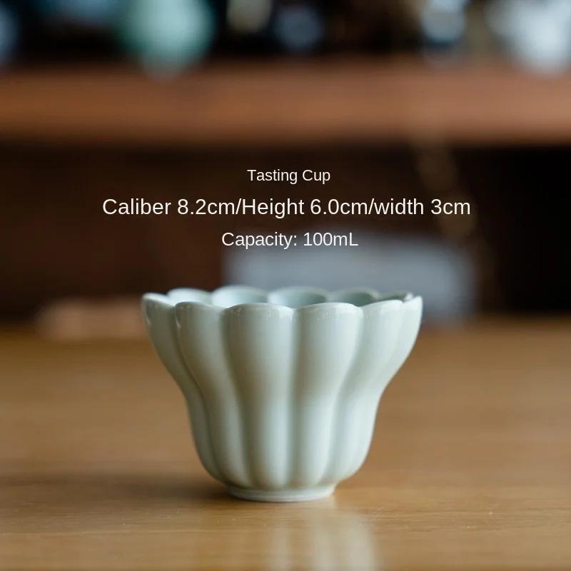 Ceramic Song Qing Handmade Buddha Hand Teacup Kung Fu Tea Tasting Cup Master Cup Handmade Retro Domestic Single Cup  200ml
