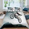 Set Piumino Motocicletta Set Biancheria da Letto Set Copriletto a 3 Pezzi