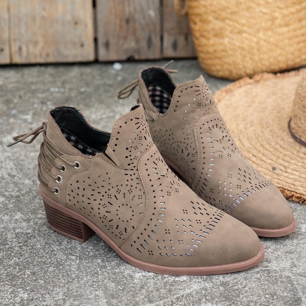 Fashion Women Wedges Ankle Boots New Summer Luxury Open Toe High Heels Shoes for Women Platform Hollow Out Casual Boots Zapatos De Mujer