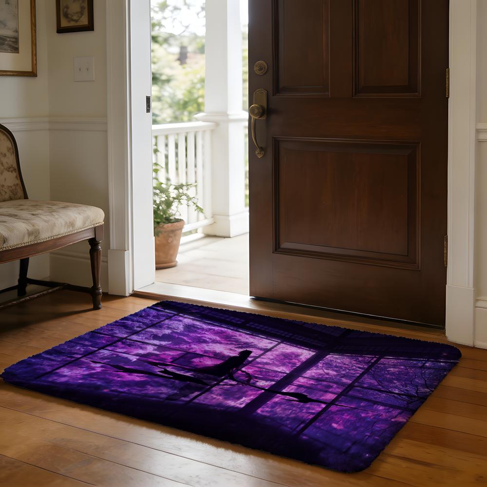 Genshin Lmpact Raiden Shogun Floor Mat Soft Flannel Absorbent Mat Non-Slip Rug Home Bedroom Bathroom