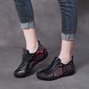 Johnature Ethnic Style Retro Handmade Genuine Leather Soft Soled Shoes Cowhide Lace-up Women's Flat Shoes