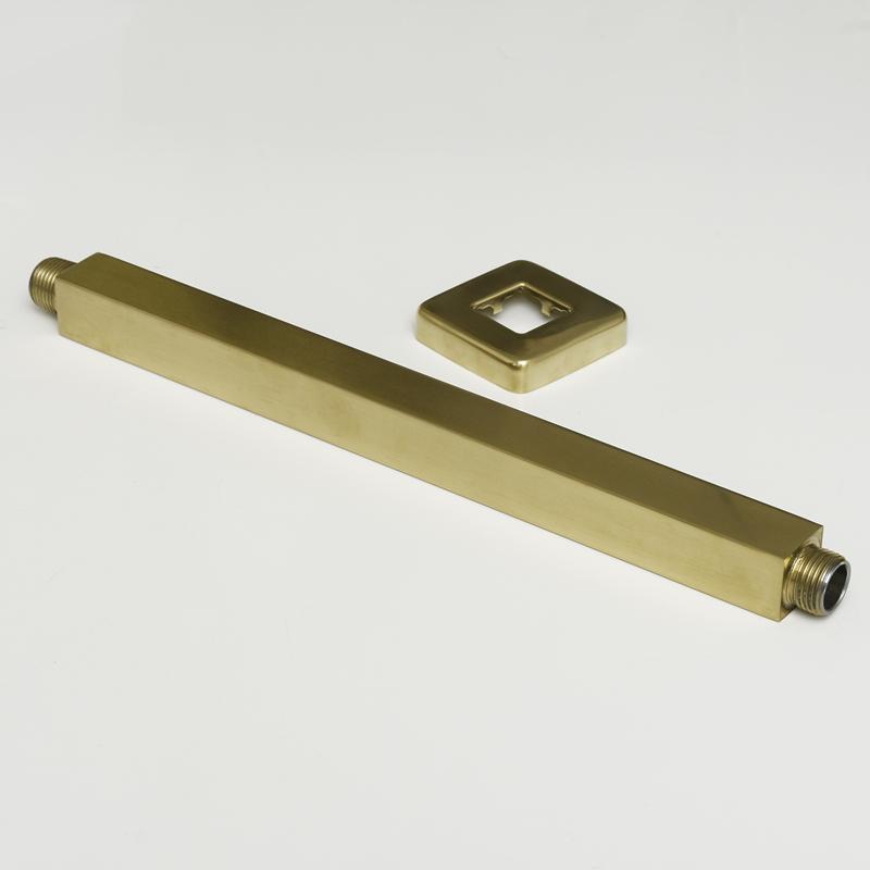 12 Inch Solid Brass Chrome Finish Shower Arm with Square Rain Shower Head Extension for Apartment & Hotel Use