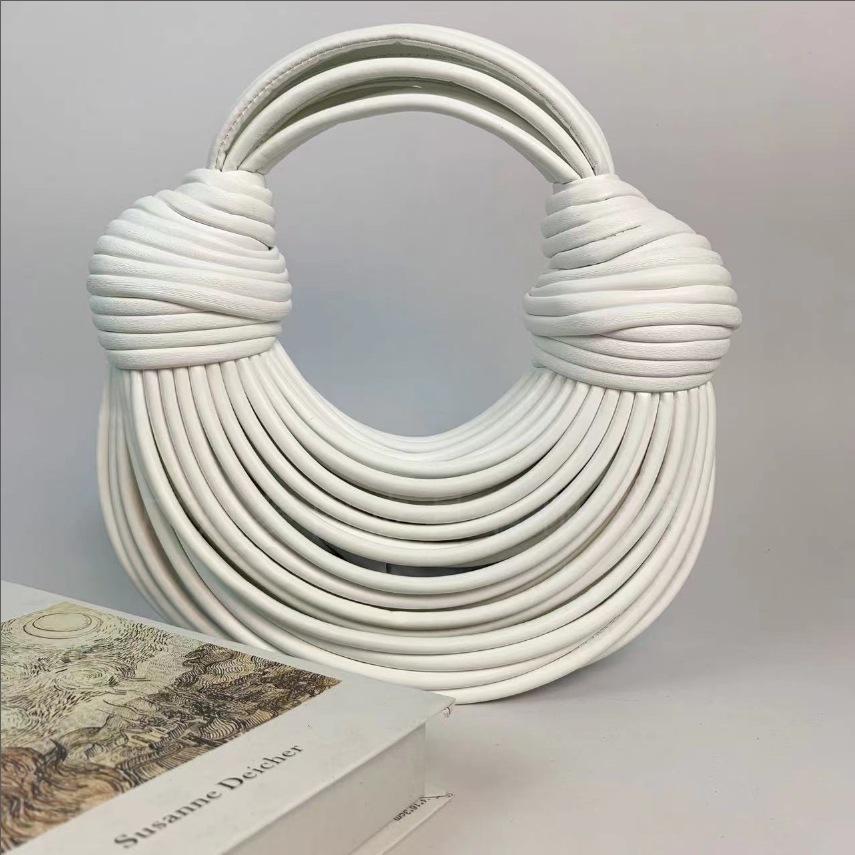 

Trendy Woven Drawstring Women s Crossbody Handbag with Tassels