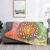 Flower of Life Sacred Geometry Star Cluster Flannel Blankets Print Mandala Religious Soft Throw Blankets for Sofa Plush Quilt