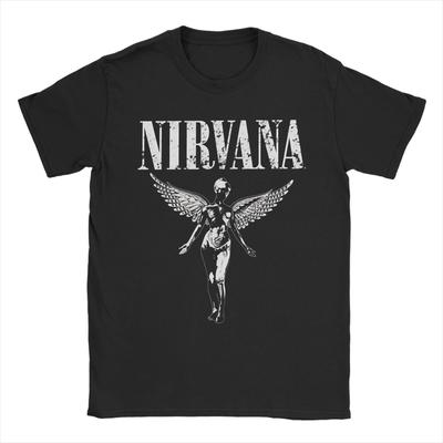 Nirvana Rock Band Cotton T-Shirt For Adult Beach Kurt Cobain Y2K Basic T Shirts Trendy Cool Tees Big Size Casual Tops