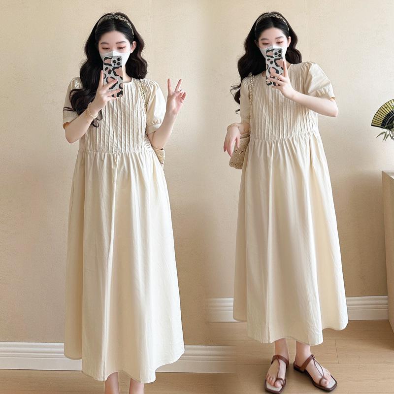 2026 Summer Korean Style Maternity Dress: Chic, Loose, Simple Design in High-Grade Plus Size