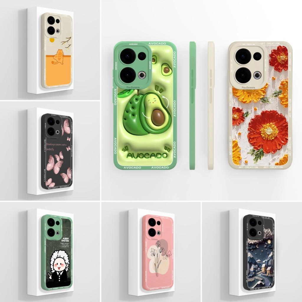 Für Oppo Reno13 Pro 12F F27 A3 NFC Realme C75 Realme 14 Pro Plus A40 A40m A60 Hülle Hübsche Avocado Weiche Flüssigkeit Silikon Stoßfeste Abdeckung für Oppo Shell