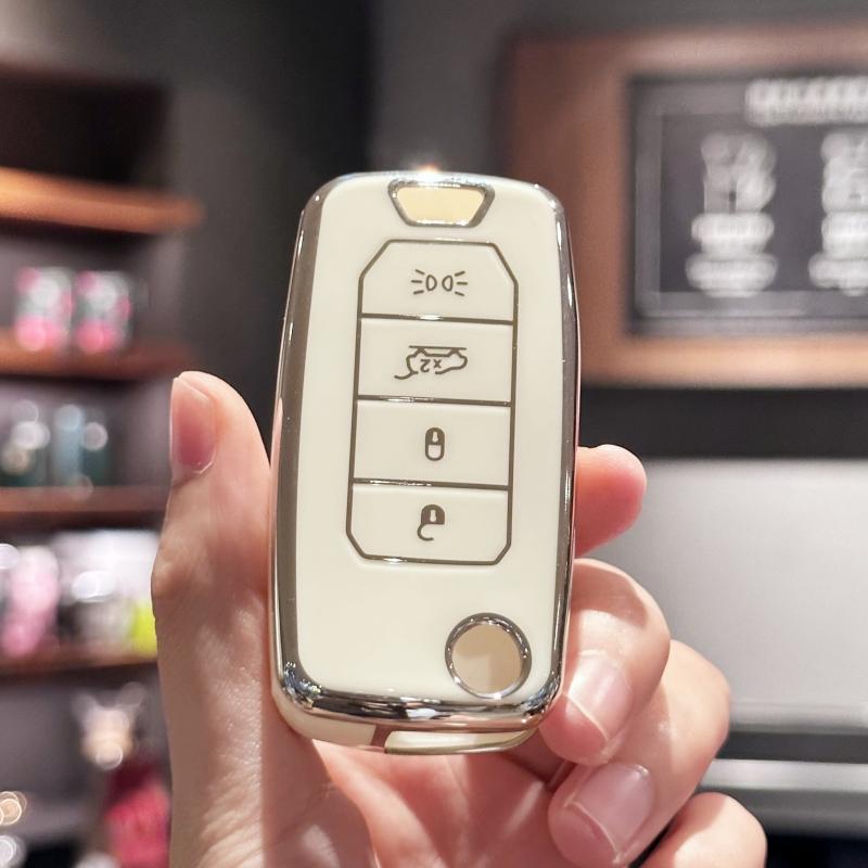 

Чехол для автомобильного ключа из ТПУ, чехол-брелок для Jeep Renegade Compass 2016 2019, складной защитный чехол без ключа, аксессуары белый