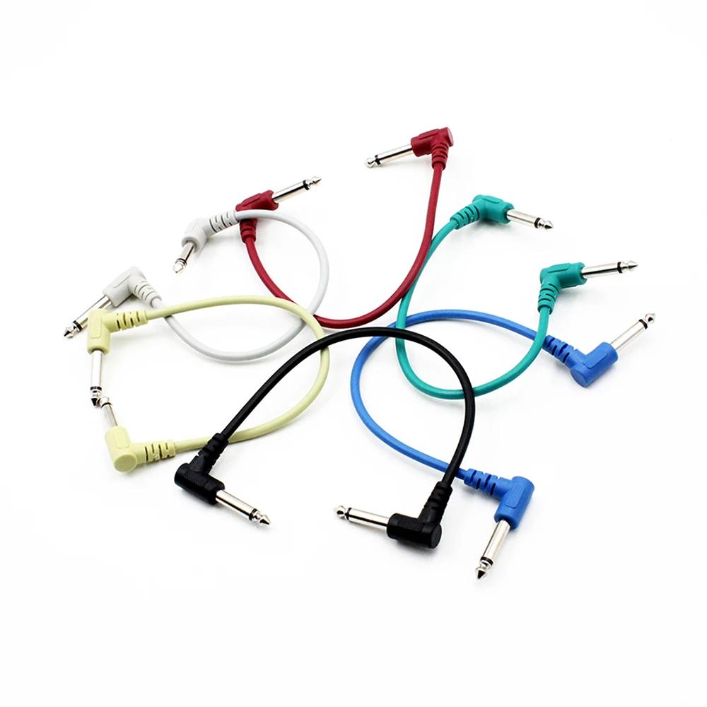 6Pcs/Set Guitar Effect Pedal Cable 6.35mm Angle Plug Noise Shielded Cable Guitarra Pedal Cable Guitar Parts & Accessories