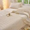 Korean Princess Style Pure Cotton Double-Layer Gauze Quilted Bed Sheet with Lace Trim