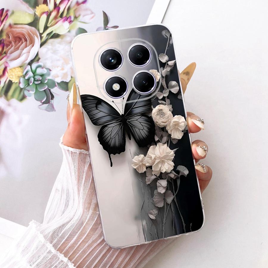 For Xiaomi Redmi Note 14 Pro Case Soft Silicone TPU Butterfly Painted Phone Case For Redmi Note14 14 Pro 4G Cover Coque