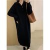 Hooded Single-breasted Pullover Sweater Skirt Women's Autumn and Winter New Lazy Loose Large-size Knitted Dress