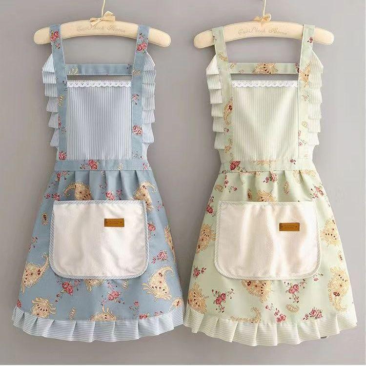 Kitchen Household Cooking Apron Anti-fouling and Dirt-resistant Adult Work Apron Work Clothes Women