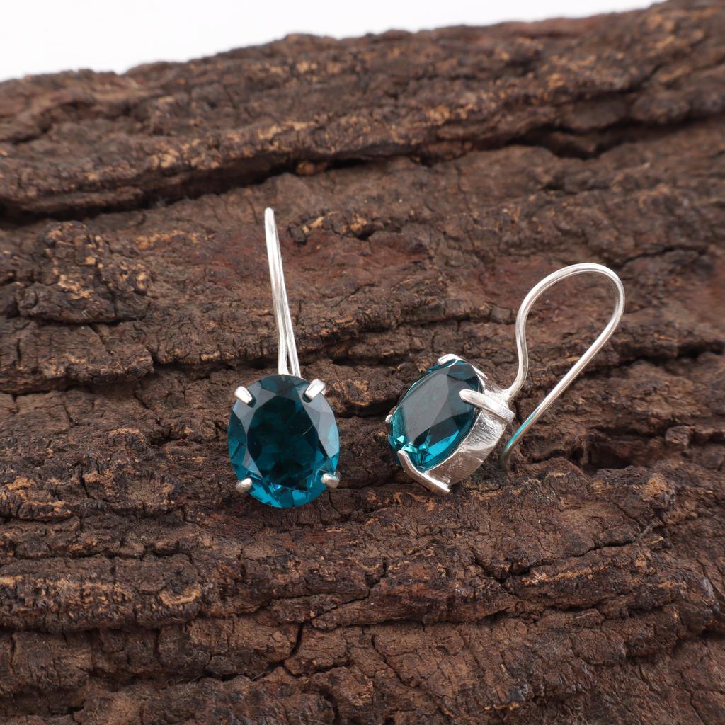 Apatite Handmade Silver Jewelry, 925 Sterling Silver Earring, Handmade Beautiful Gemstone Jewelry, Apatite Earrings For Love