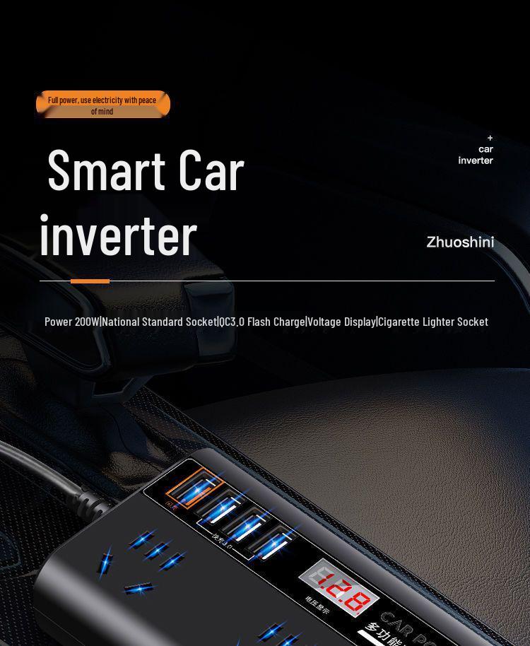 Universal 12V/24V To 220V Car Power Inverter & Mobile Charger Socket