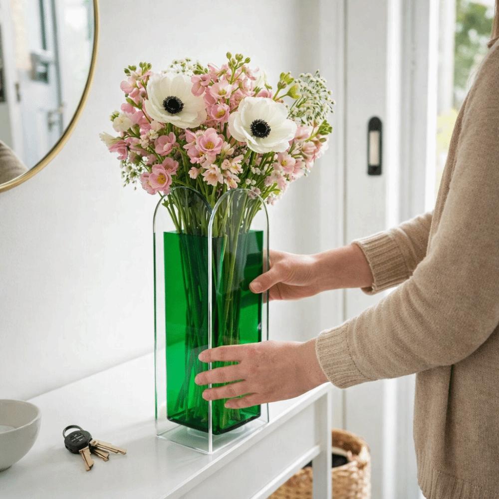 Geometric Flower Vase Modern Hydroponic Planter Plant Container Acrylic Vase  Home Office