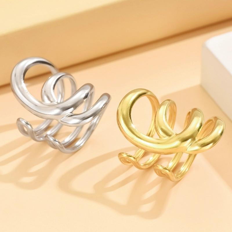 Irregular Line Rings Stylish Couple Present Rings Trendy Women Rings Hollow Rings Suitable for Women and Couple Present