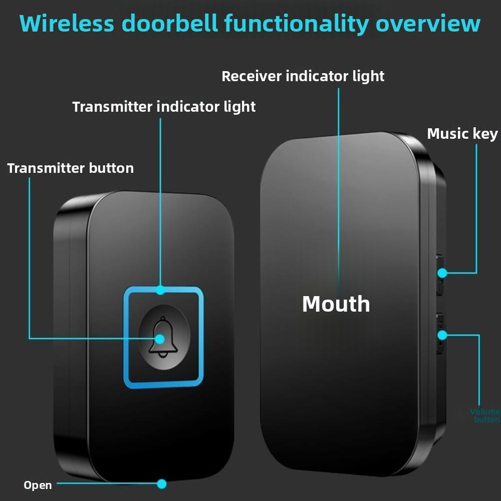 Plastic Electronic Doorbell Waterproof Welcome Doorbell Door Chime Kit  Home Security