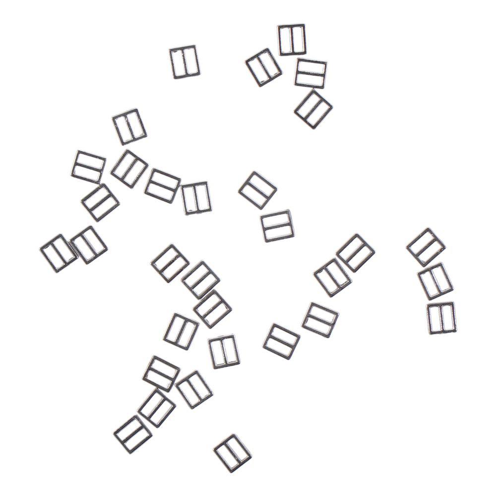 100pcs 4mm Miniature Doll Belt Buckles Sliver Rectangle Adjuster  for Sewing Accessories