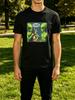 Two Aliens Holding Vibrating Cat Meme Graphic Unisexs Short Sleeve Crew Neck Tee Funny Casual Daily Streetwear Soft Basic Wear Top