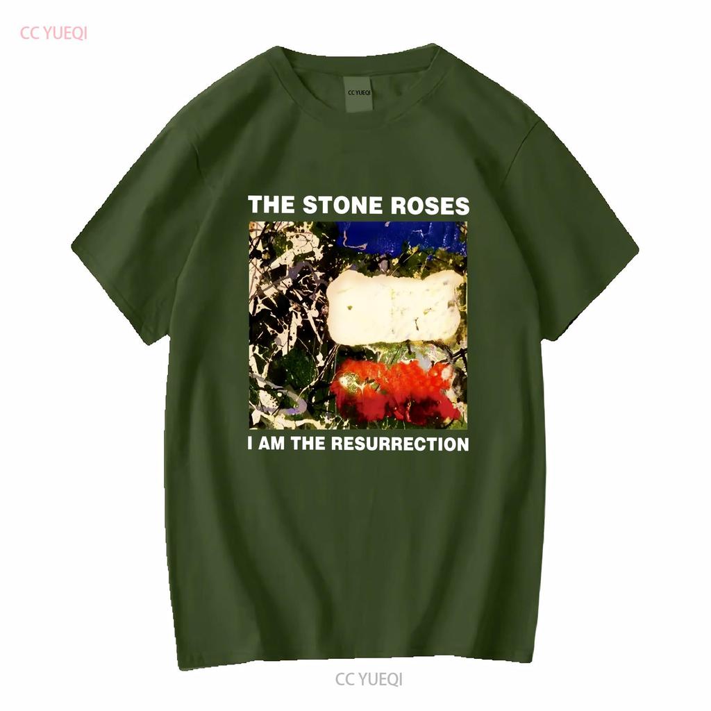 Koszulkę The Stone Roses Czarna HT50745 z długim lub krótkim rękawem vintage Prana Lekko męska Wszechstronna moda uliczna
