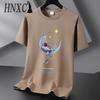HNXC Bavlněné tričko s krátkým rukávem Pánská móda Košile s volným polovičním rukávem Košile s potiskem