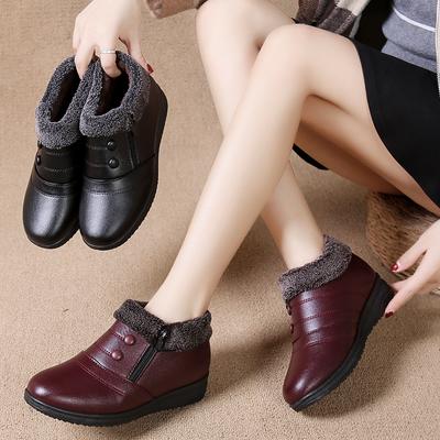 Damenstiefel Mode Wasserdichte Schneestiefel Schuhe Damen Lässig Leicht Knöchel Warm Winterstiefel Weiches Leder