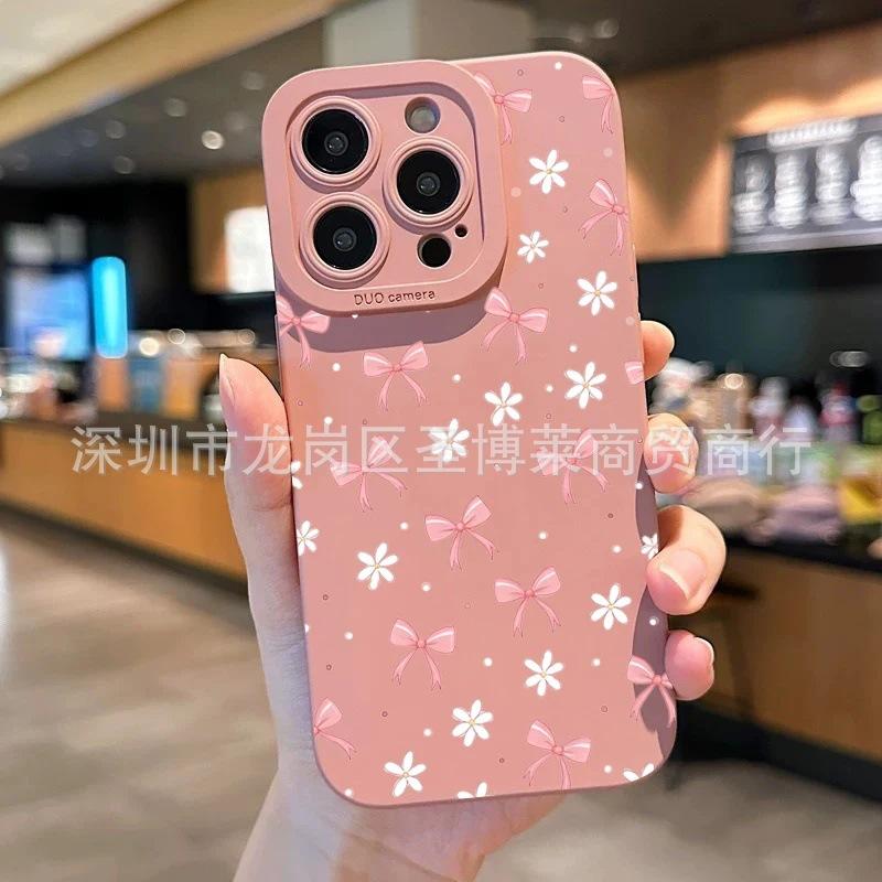 Daisy Bow Is Suitable for Apple 17 Mobile Phone Case Iphone16promax All-inclusive 15 Anti-drop 14 Protective Case 11.
