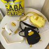 Korean Style Funny Chick Crossbody Bag Canvas Cute Handbag Creative Small Messenger Bag  Women