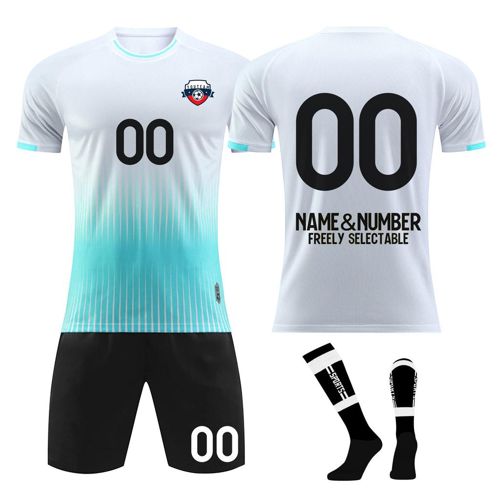 Men's Soccer Jersey Set, Breathable Quick-Dry Sportswear with Shorts and Socks, for Training and Matches