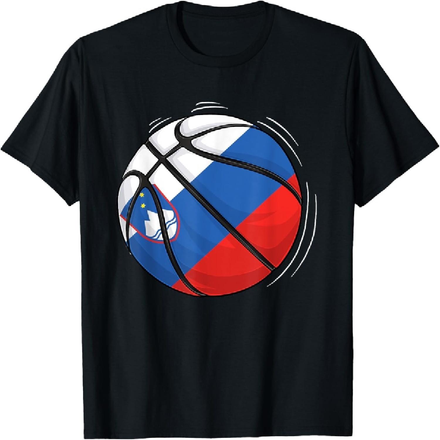 Футболка с изображением баскетбольного мяча и флага Словении S
