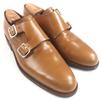 Doskonałe skórzane buty BALLY SCRIBE Double monk strap gładki nosek Brązowe męskie 8 Używane