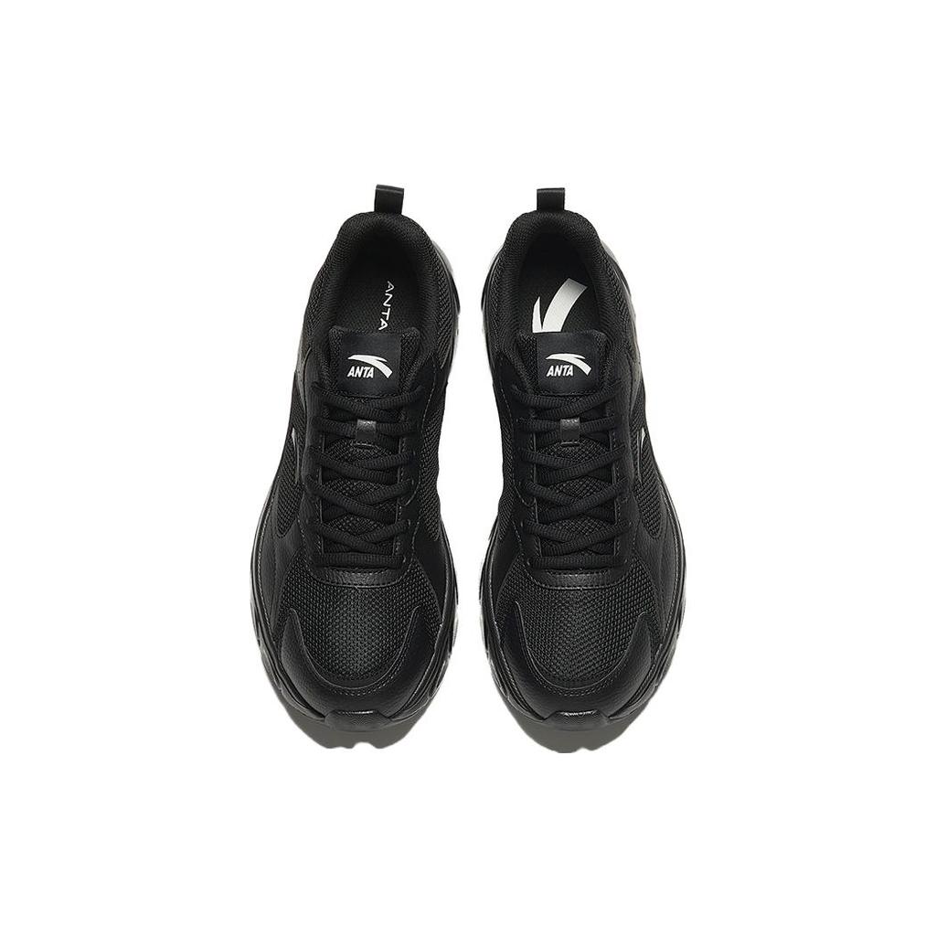Anta Slip Resistant Abrasion Resistant Low Top Running Shoes Men's Black 912345580-2