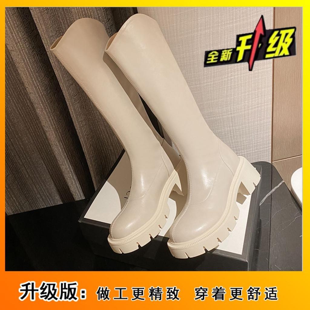 Internet celebrity Martin boots V mouth women 2025 autumn and winter new fashion thick legs thin tall knight boots but knee