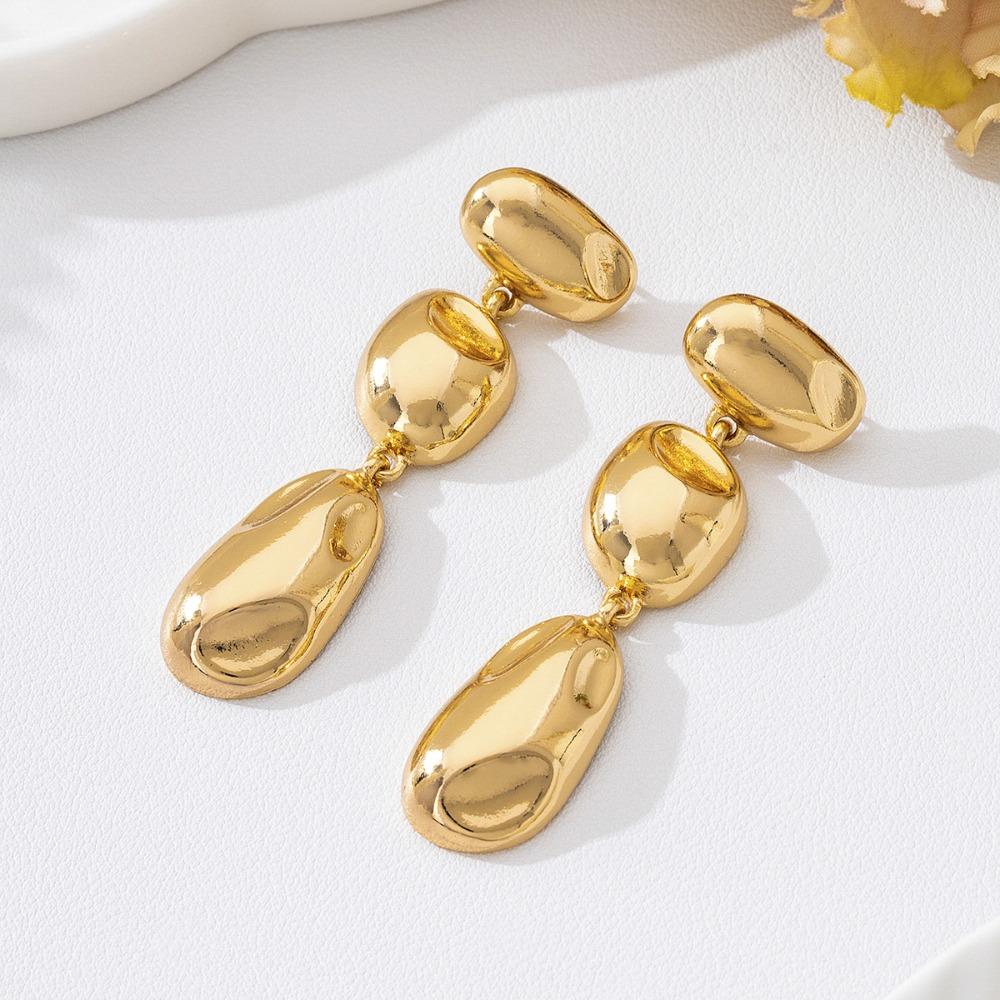 Gold Plated Chunky Drop Earrings Waterproof Women Earrings Fashion Earring  Women золотой