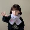 Solid Color Anti-Cold Neckerchief Casual Kids Plush Scarf Sweet Bowknot Scarf  Children