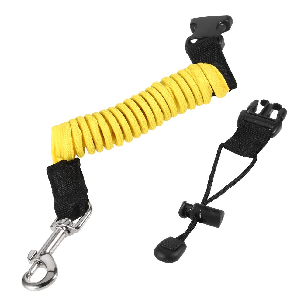 

Elastic Paddle Leash Kayak Canoe Safety Fishing Rod Rowing Boats Coiled Lanyard Cord Tie Rope жовтий