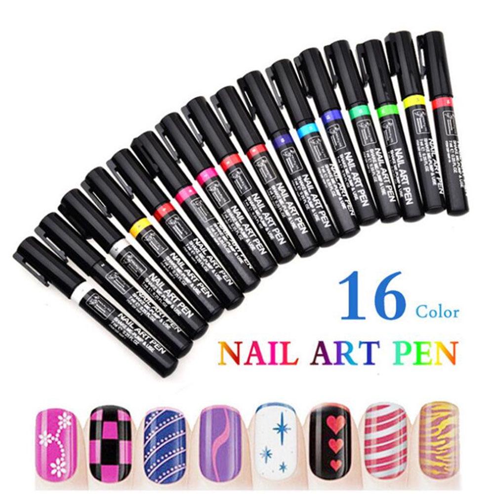 16Pcs Nail Art Pen Set 3D Nail Polish Pen Nail Art DIY Polish Pen
