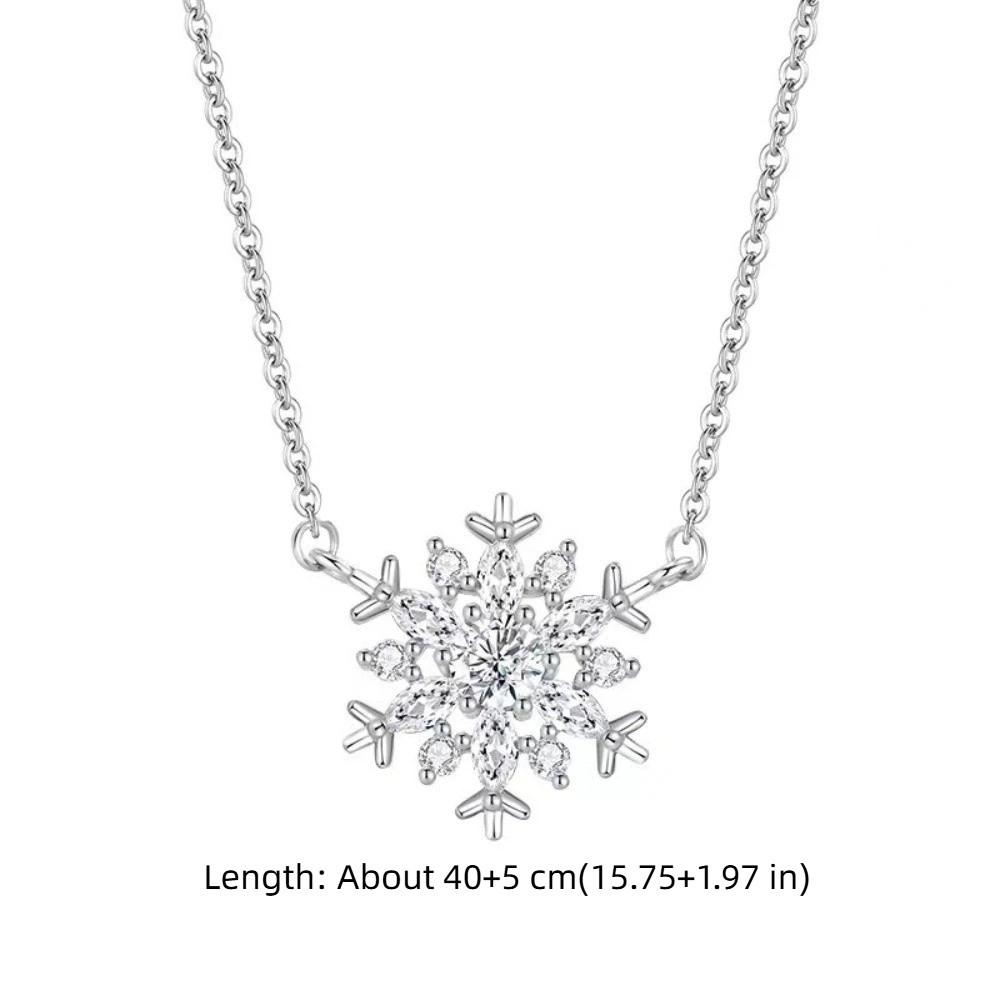 Zircon Women's Collarbone Chain Choker Snowflower Crystal Necklace Snowflake Necklace  Daily