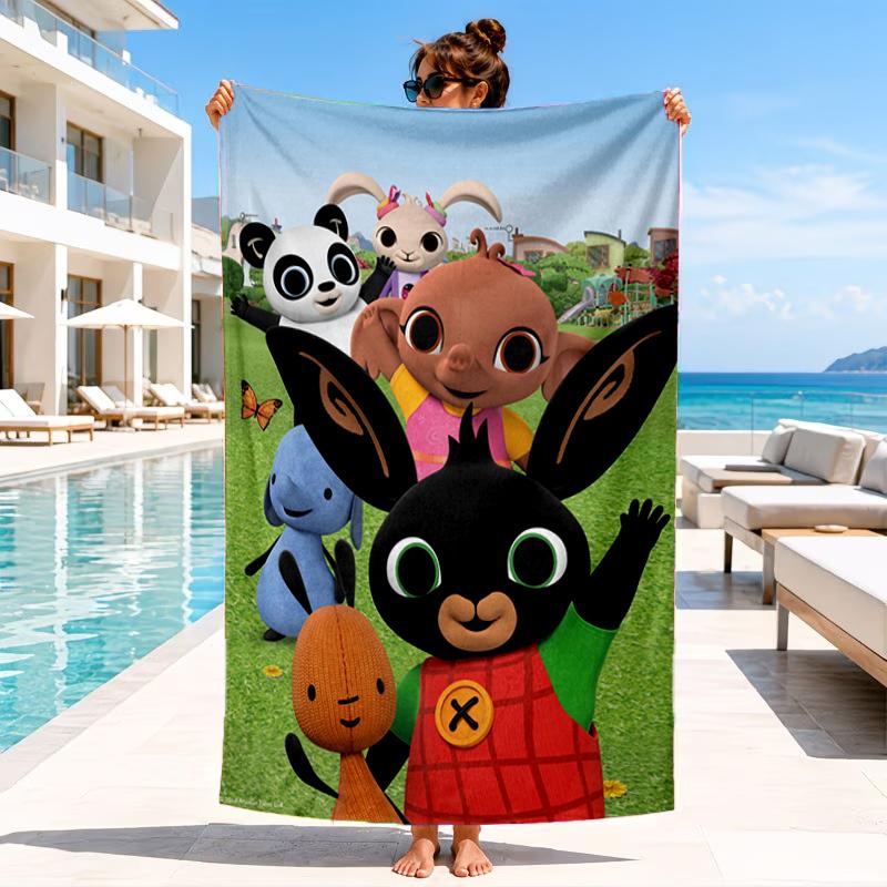Bunny's Cozy Hug Beach Towel, Microfiber Beach Towel, Perfect For Pool, Beach, Travel, Home Decor Beach Party Fan Gifts