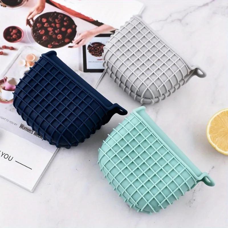 2Pcs/Pair Insulated Hand Grip Waffle Silicone Anti-heat Gloves Baking Oven Microwave Plate Holder Anti-slip Anti-heat Gloves Mat