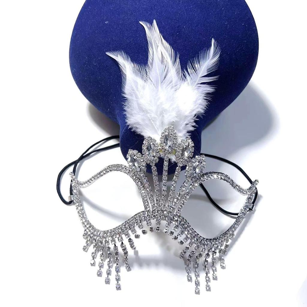 Hochwertige Strass-Quasten-Maskerade-Maske für Nachtclub & Bühnenauftritte