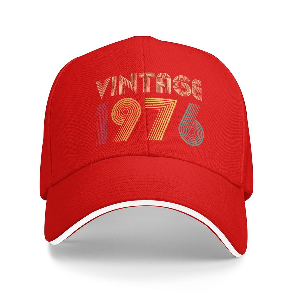 Vintage 1976 50th Birthday Retro 50 Years Old Sun Baseball Cap Summer Men Design Trucker Hat Casual Outdoor Sports Baseball Caps