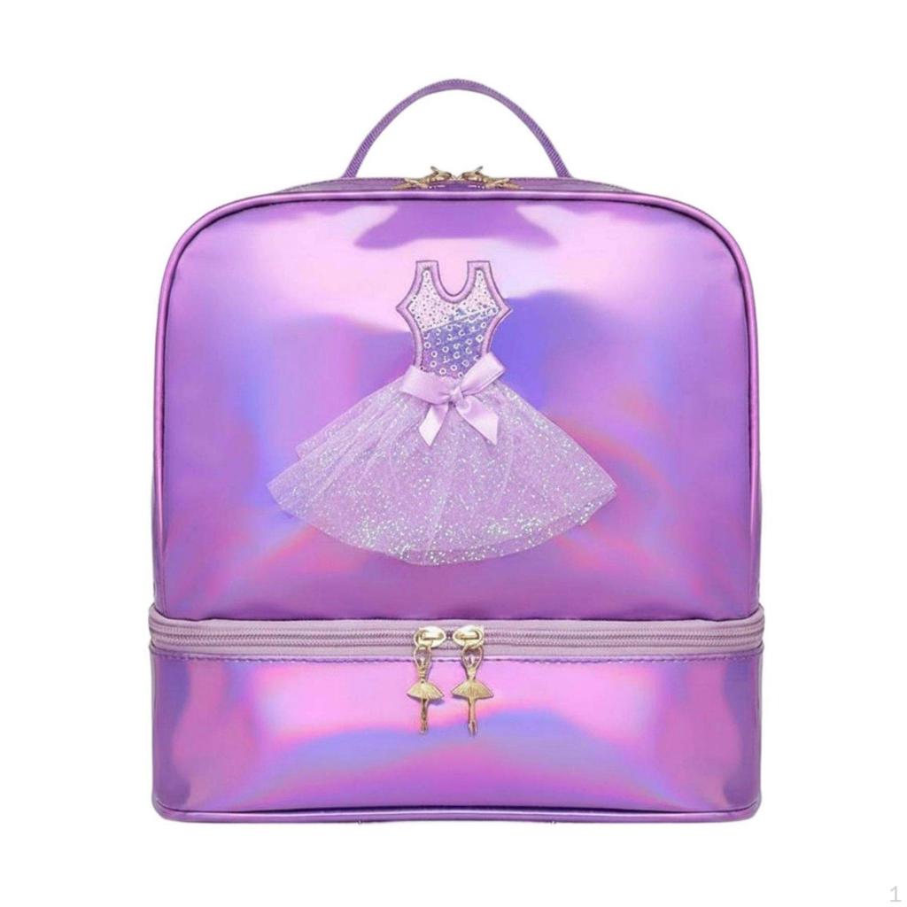 Holographic Backpack Cute Design Ballerina Dance Bag Adjustable Straps Girls Ballet for Dancers,