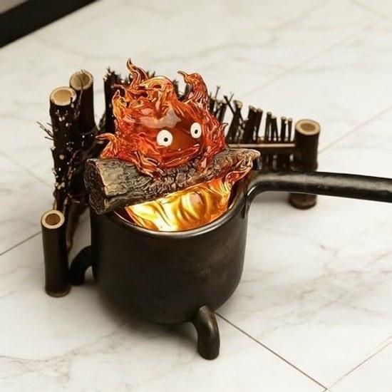 Calcifer Lamp Moving Castle Design Flame Flickering Light Desktop Night Camping Decoration Healing Lighting Anime Object