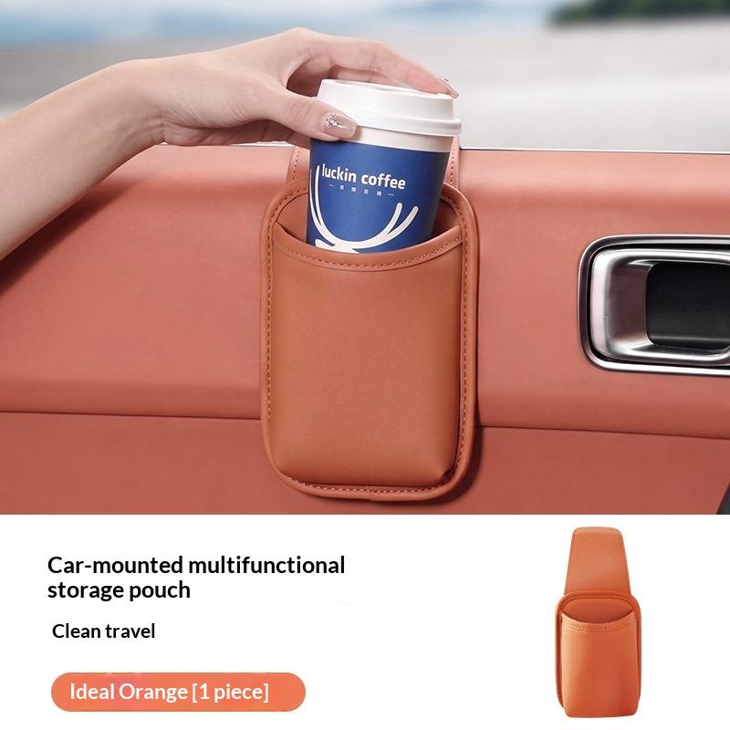 Car Door Hanging Cup Holder Waterproof Leatherette Multif Drink Storage Organizer for Keys Phone Wallet Car Accessories