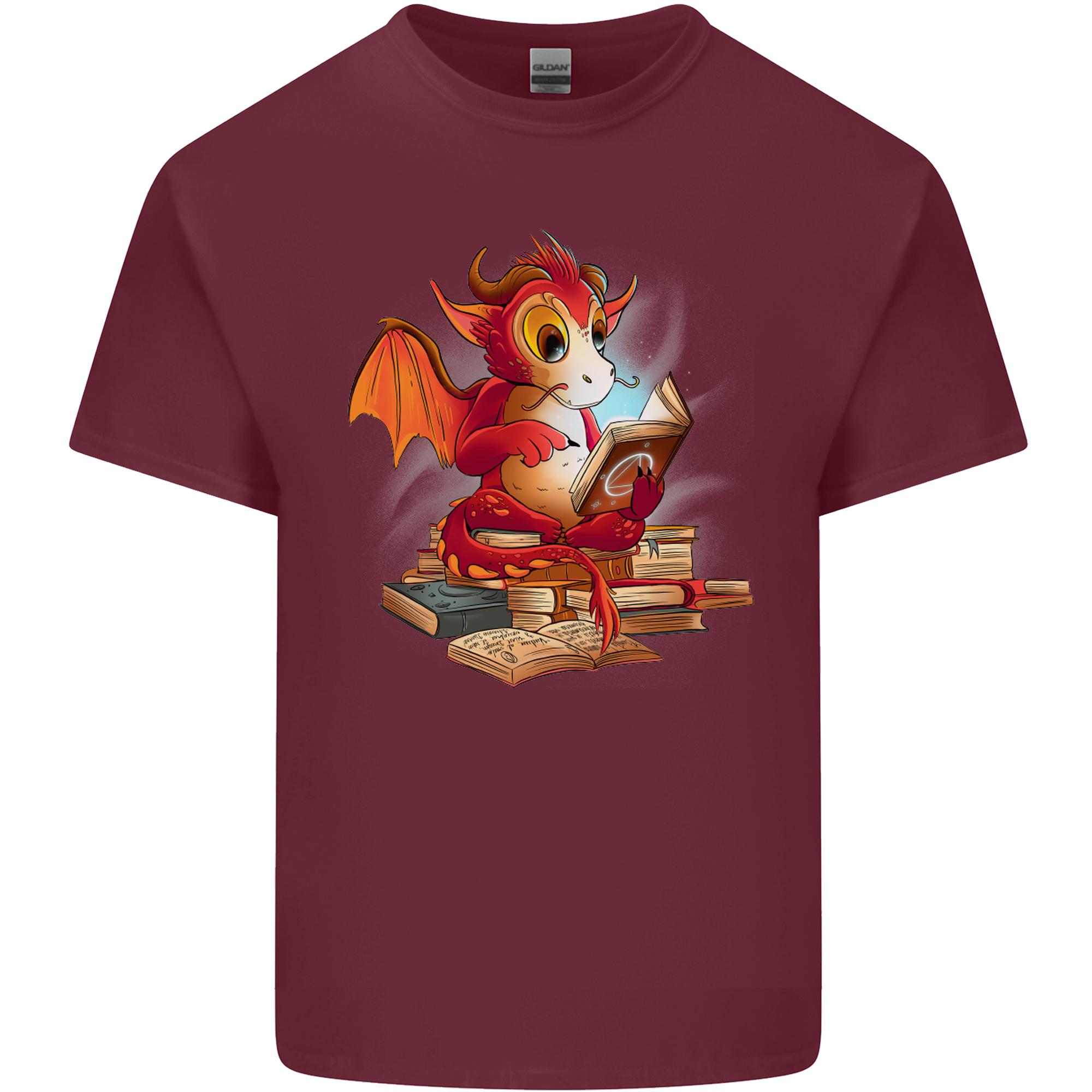 A Book Reading Dragon Bookworm Fantasy Unisexs Light Cotton TShirt S